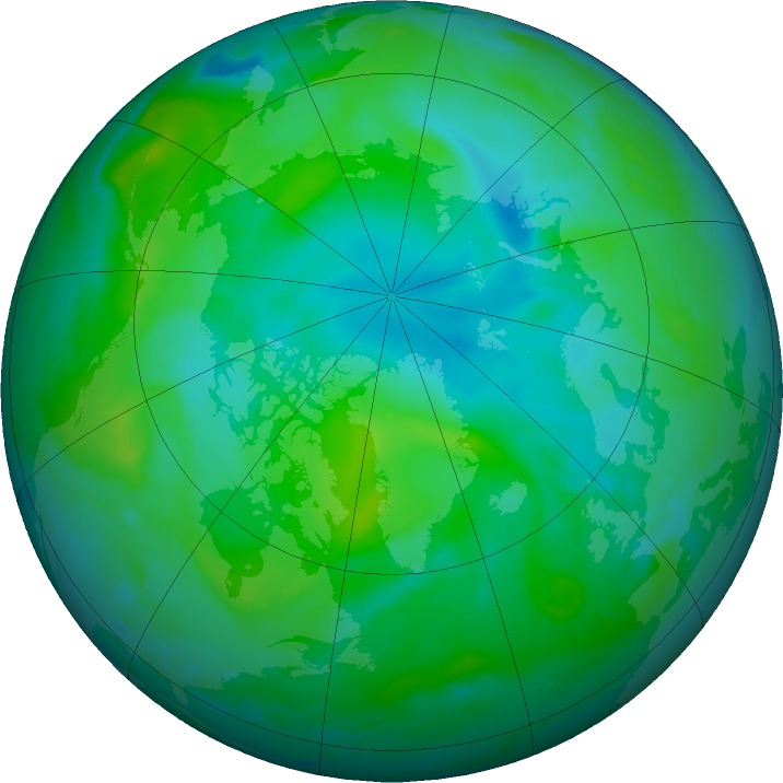 Arctic ozone map for 12 August 2020